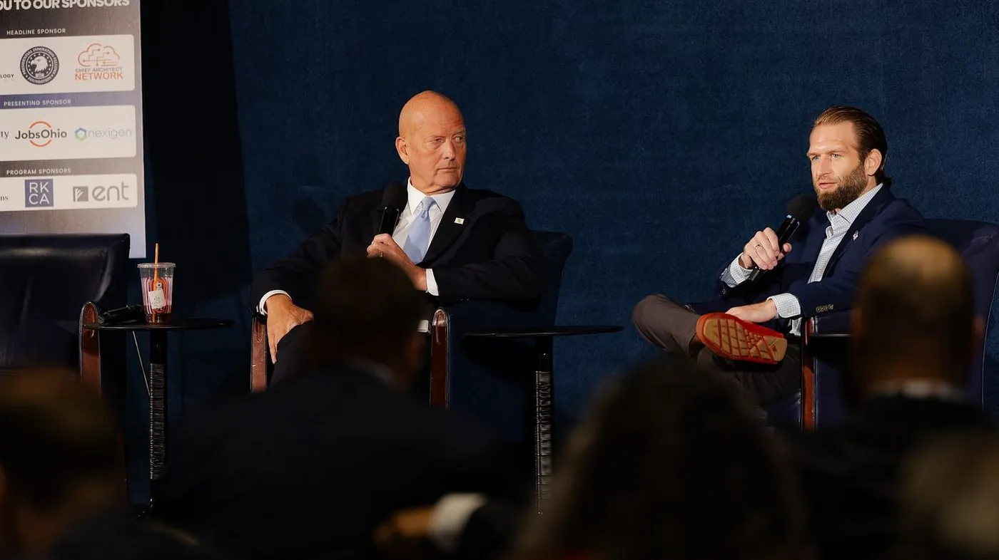 Zack Huhn in a main-stage fireside session at US AI Congress 2026